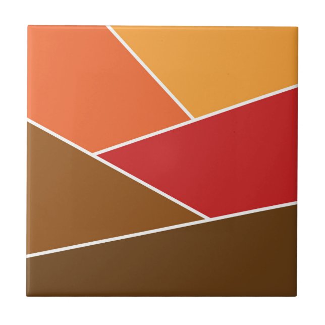 Geometrisches Design im Retrostil Fliese (Vorderseite)