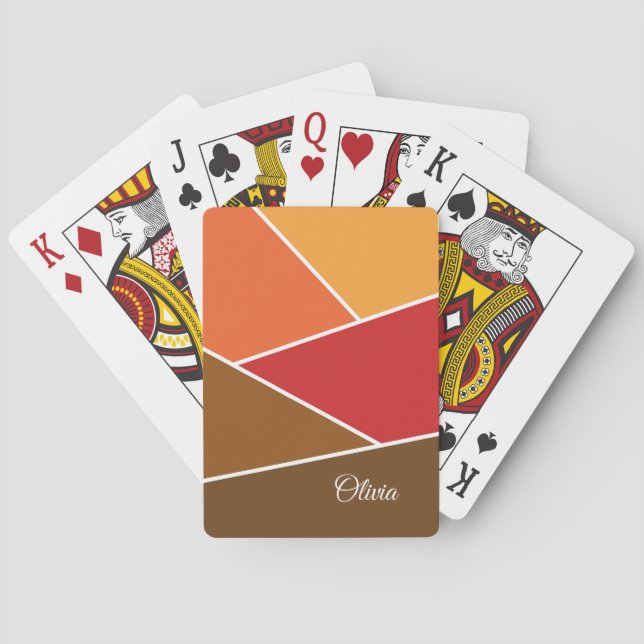 Geometrisches Design im Retrostil Spielkarten (Rückseite)