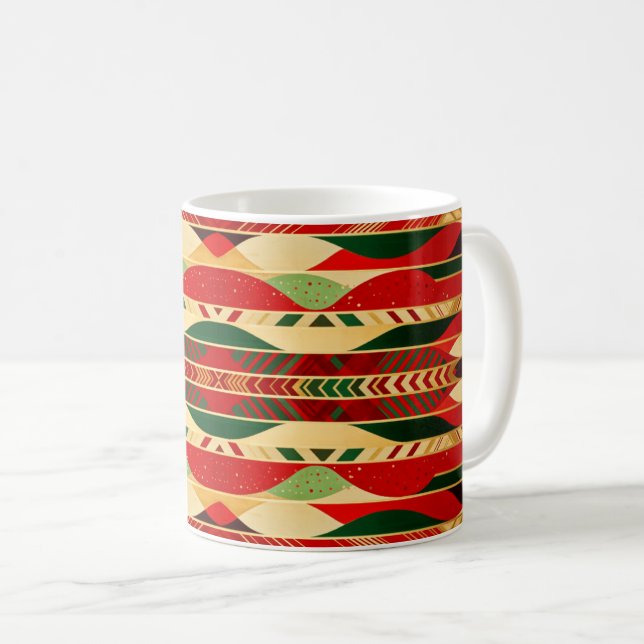 Geometrisches Design in Wüstenfarben Kaffeetasse (VorderseiteRechts)