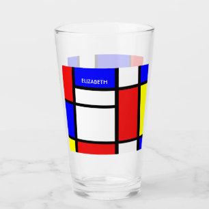 Geometrisches Design Mondrian  Moderne Kunst Glas