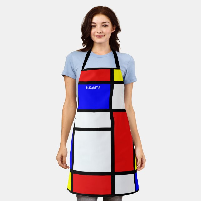 Geometrisches Design Mondrian  Moderne Kunst Schürze (Getragen)