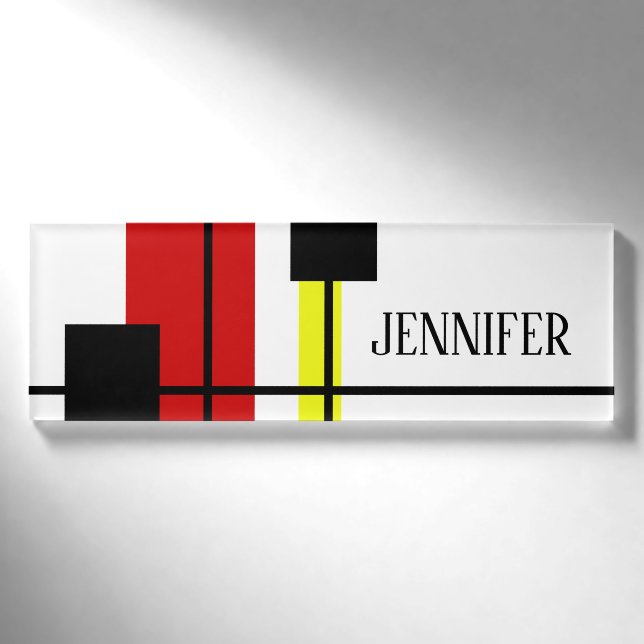 Geometrisches Design Namenschild (Vorderseite)