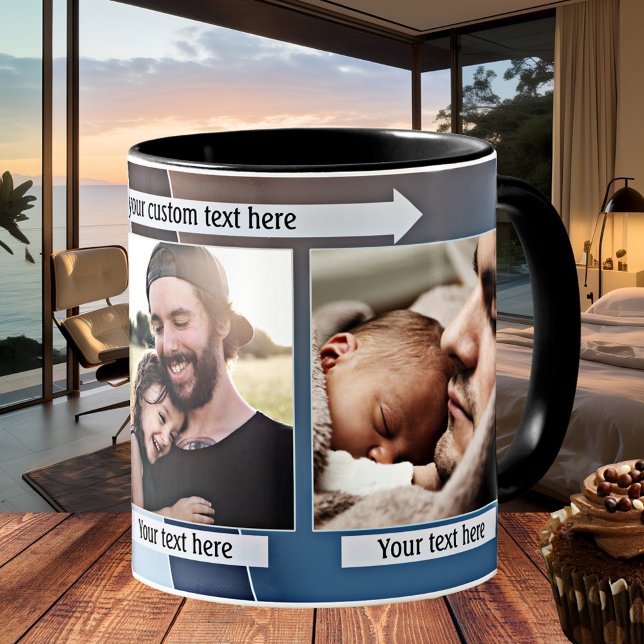 Geometrisches Design Vatertag Foto Tasse (Modern geometric design photo mug. Great for a dad or new father)