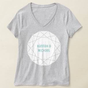 Geometrisches Diamant-Rund-T-Shirt T-Shirt