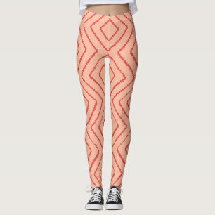 Geometrisches Diamantmuster - fett rotes Design Leggings