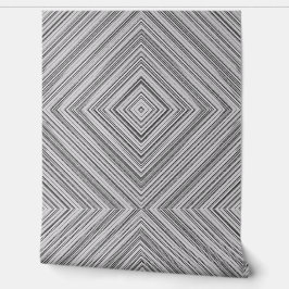 Geometrisches Diamantmuster Grau Schwarz und Weiß Tapete