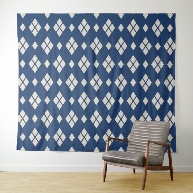 Geometrisches Diamantmuster Wandteppich (Beispiel (Horizontal))