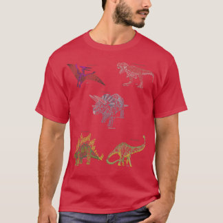 Geometrisches Dinos T-Shirt