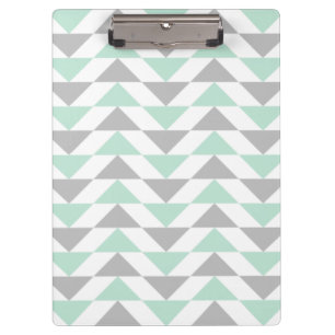Geometrisches Dreieck-Minzen-Grün-graues Klemmbrett