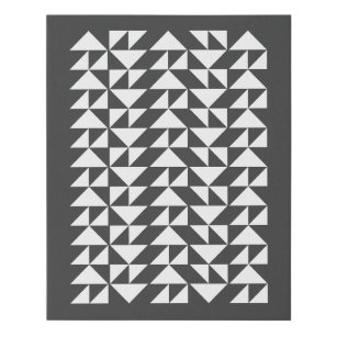 Geometrisches Dreieck Muster Schwarz/Weiß Künstlicher Leinwanddruck