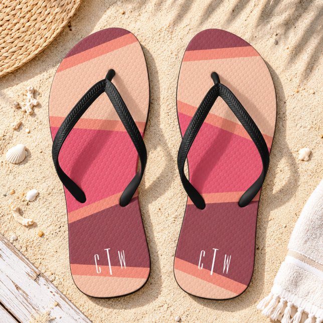 Geometrisches Dreiecksmonogramm Flip Flops (Von Creator hochgeladen)