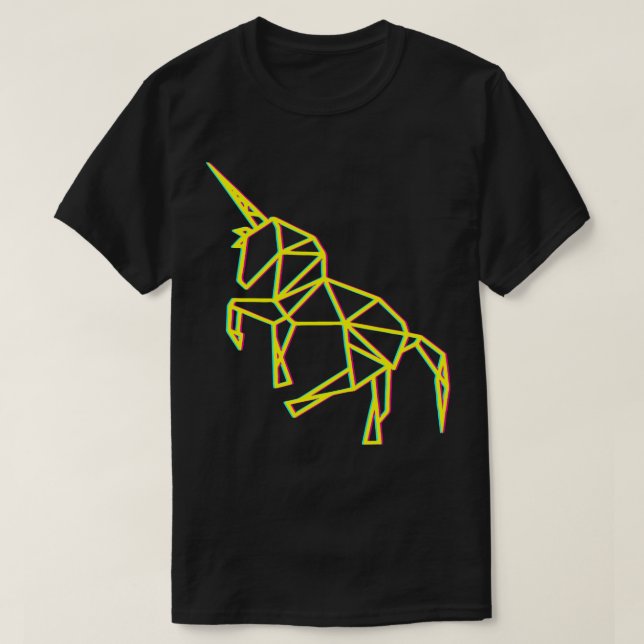 Geometrisches Einhorn Muster Einhorn Lover Geschen T-Shirt (Design vorne)