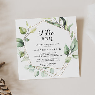 Geometrisches Elegantes Gold I GRILLEN Engagement  Einladung