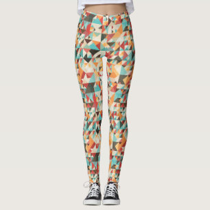Geometrisches Erdton Leggings