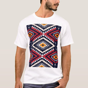 Geometrisches Ethnisch-Oriental: Traditionell naht T-Shirt