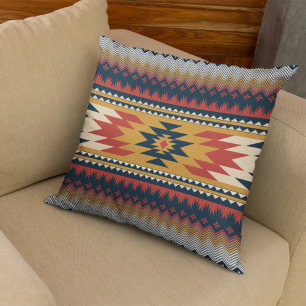 Geometrisches ethnisches Muster, amerikanischer St Kissen