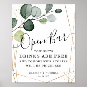 Geometrisches Eukalyptus-Zeichen Poster