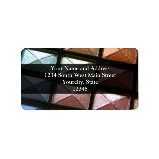 Geometrisches Eyeshadow Makeup Adressaufkleber (Vorne)