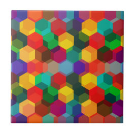 Geometrisches farbiges Hexagon-Muster Fliese