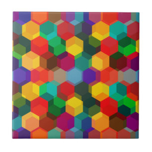 Geometrisches farbiges Hexagon-Muster Fliese