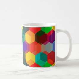 Geometrisches farbiges Hexagon-Muster Kaffeetasse
