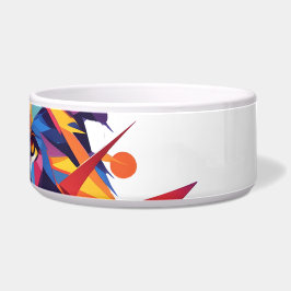 Geometrisches, farbiges Löwendesign Napf