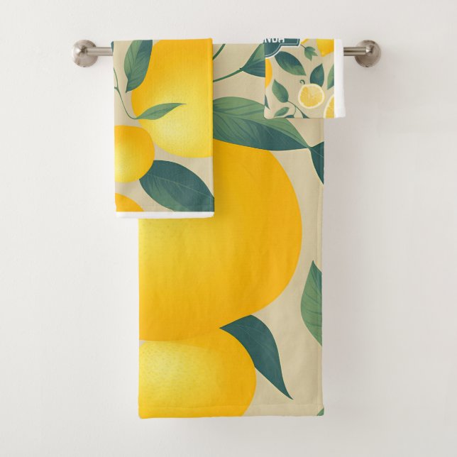 Geometrisches, farbiges Personalisiertes Muster Badhandtuch Set (Insitu)