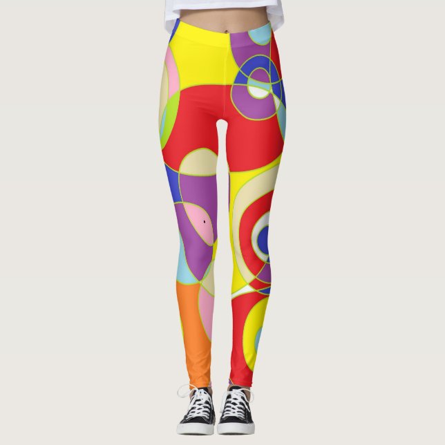 Geometrisches Farbmuster Leggings (Vorderseite)