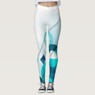 Geometrisches Farbverlauf in blauen Leggings