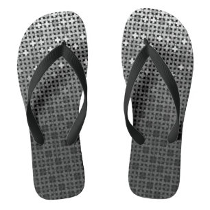 Geometrisches Farbverlaufsmuster Schwarz/Weiß Flip Flops