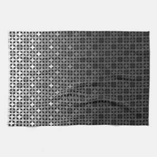 Geometrisches Farbverlaufsmuster Schwarz/Weiß Geschirrtuch