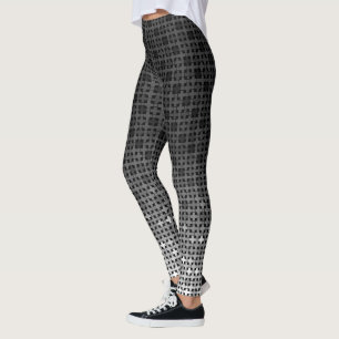 Geometrisches Farbverlaufsmuster Schwarz/Weiß Leggings