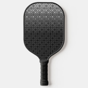 Geometrisches Farbverlaufsmuster Schwarz/Weiß Pickleball Schläger