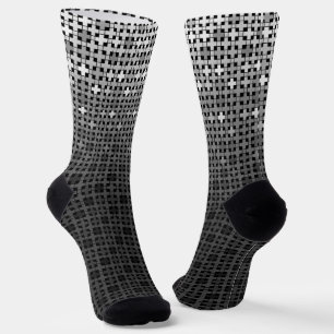 Geometrisches Farbverlaufsmuster Schwarz/Weiß Socken