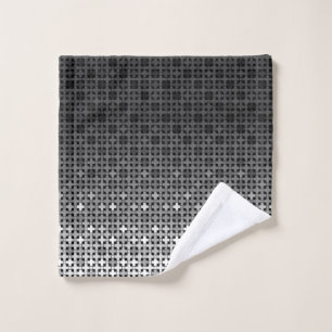 Geometrisches Farbverlaufsmuster Schwarz/Weiß Waschlappen