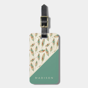 Geometrisches Feder-Muster SüdwestGeo-Schritt-  Gepäckanhänger