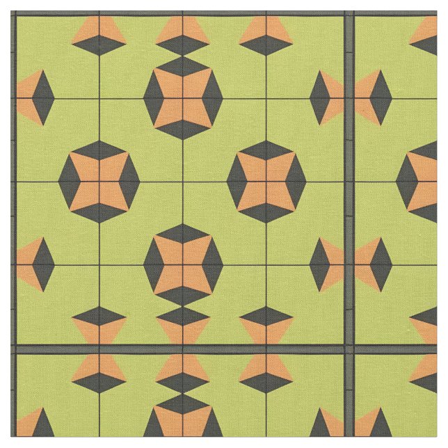 Geometrisches Fliesenmuster mit hellen Farben Stoff (Nahaufnahme)