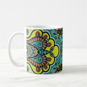 Geometrisches, florales, farbiges abstrakt nahtlos kaffeetasse
