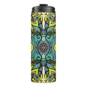Geometrisches, florales, farbiges abstrakt nahtlos thermosbecher
