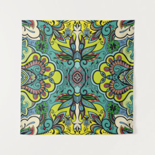 Geometrisches, florales, farbiges abstrakt nahtlos wandteppich