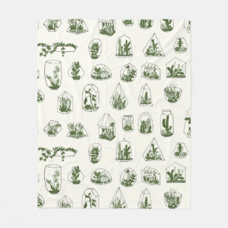 Geometrisches Florarium mit sukkulentem Muster. Fleecedecke