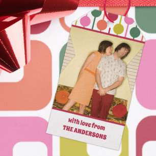 Geometrisches Foto für Druckvorlagen im Stil der 1 Geschenkanhänger