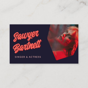 Geometrisches Foto für Navy Peach Retro Formen Per Visitenkarte