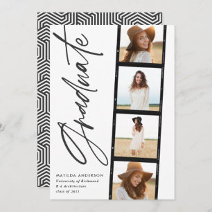 Geometrisches Foto Typografie Schwarz-weißer Absch Ankündigung