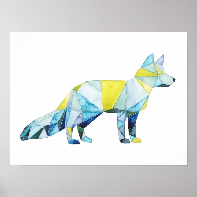 Geometrisches Fox-Tier Poster (Vorne)
