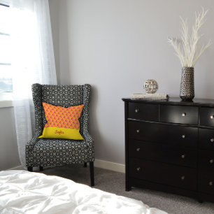 Geometrisches fuchsiengelbes Muster Kissen