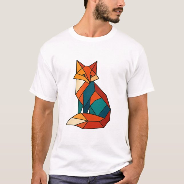 Geometrisches Fuchsschwindelhemd T-Shirt (Vorderseite)