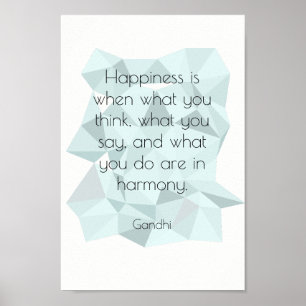 Geometrisches Gandhi-inspirierendes Zitatposter Poster