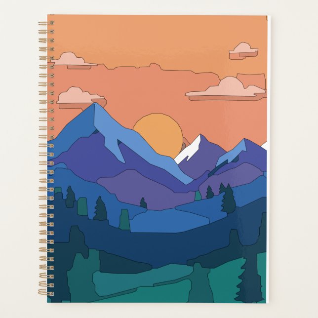 Geometrisches GebirgsSunset Planer (Vorderseite)