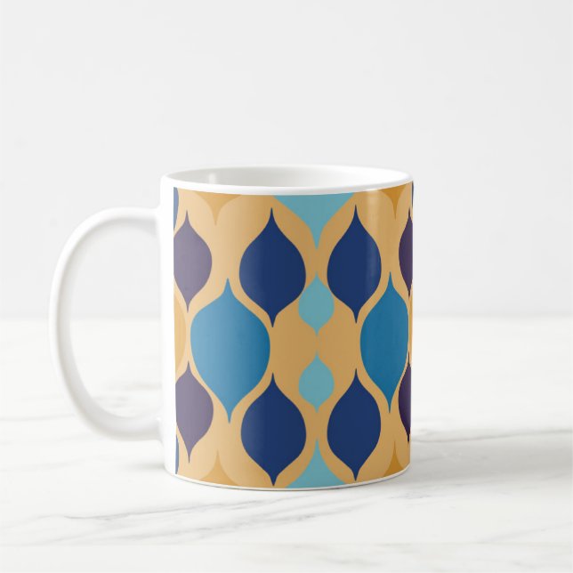Geometrisches Gelb aus dem Mittelalter der 60er Ja Kaffeetasse (Links)